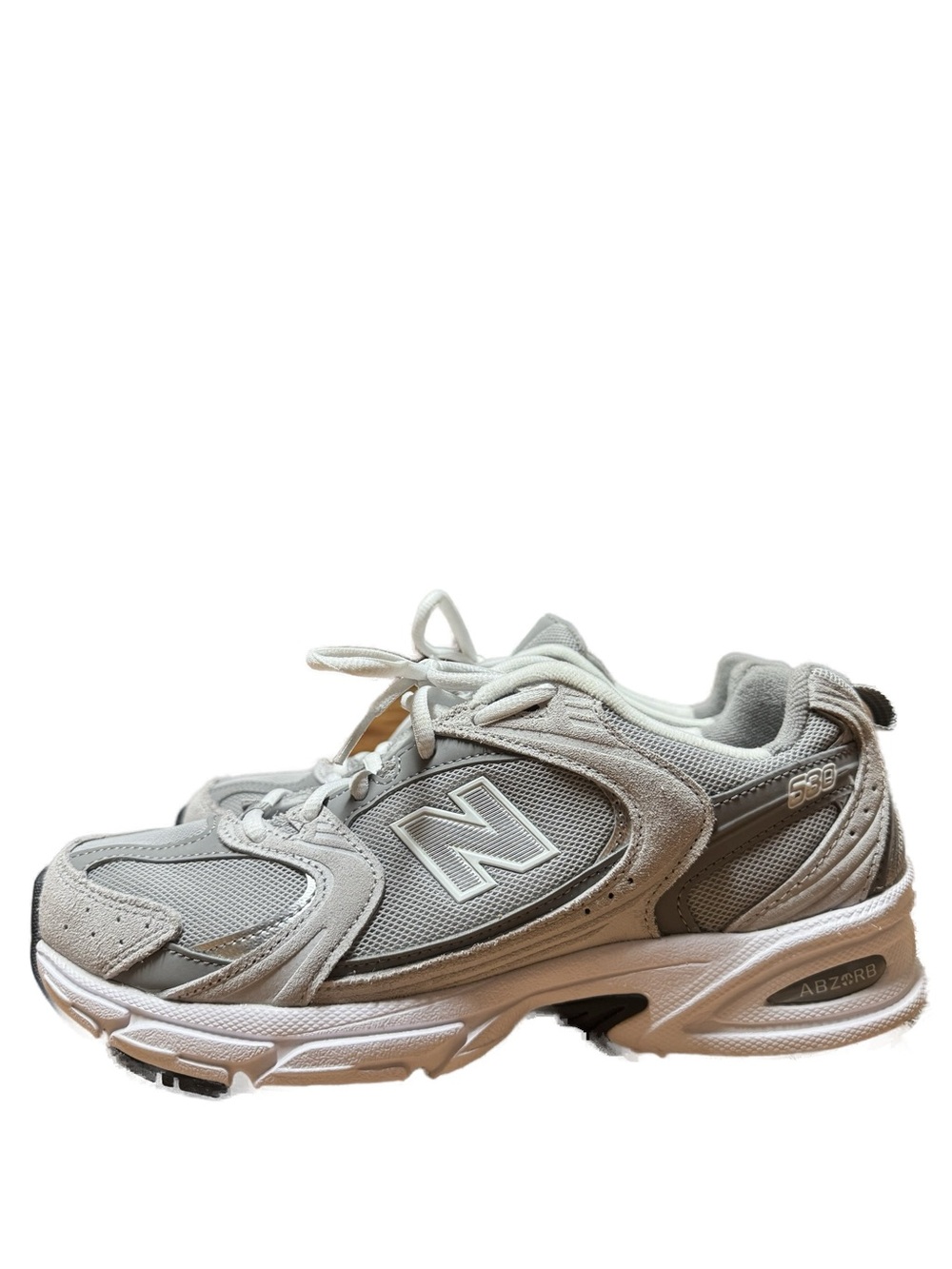 New Balance Unisex Grey and White Athletic Sneaker - Men’s 7.5 Women’s 9